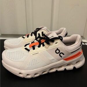 On Cloud, Cloud Runner Running  Sneakers - White and Orange Size 8